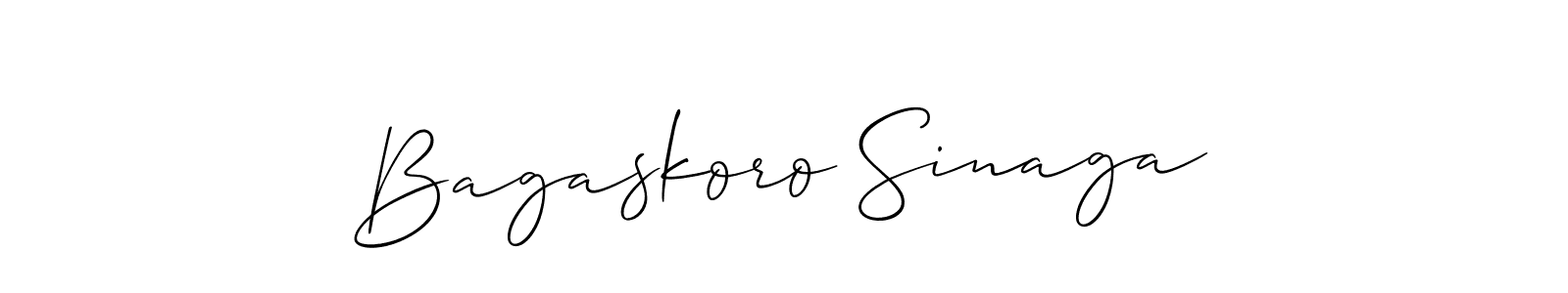 This is the best signature style for the Bagaskoro Sinaga name. Also you like these signature font (Allison_Script). Mix name signature. Bagaskoro Sinaga signature style 2 images and pictures png