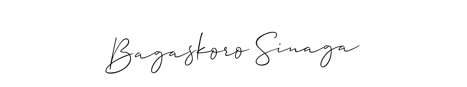 Make a beautiful signature design for name Bagaskoro Sinaga. With this signature (Allison_Script) style, you can create a handwritten signature for free. Bagaskoro Sinaga signature style 2 images and pictures png