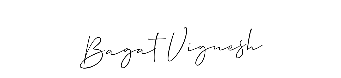 Create a beautiful signature design for name Bagat Vignesh. With this signature (Allison_Script) fonts, you can make a handwritten signature for free. Bagat Vignesh signature style 2 images and pictures png