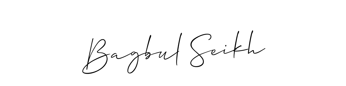 You should practise on your own different ways (Allison_Script) to write your name (Bagbul Seikh) in signature. don't let someone else do it for you. Bagbul Seikh signature style 2 images and pictures png