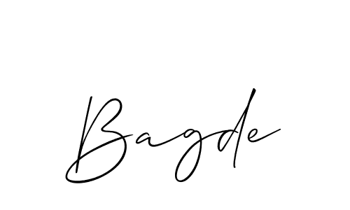 Make a beautiful signature design for name Bagde. With this signature (Allison_Script) style, you can create a handwritten signature for free. Bagde signature style 2 images and pictures png