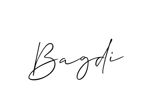 Make a beautiful signature design for name Bagdi. With this signature (Allison_Script) style, you can create a handwritten signature for free. Bagdi signature style 2 images and pictures png