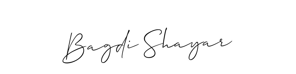 Make a beautiful signature design for name Bagdi Shayar. With this signature (Allison_Script) style, you can create a handwritten signature for free. Bagdi Shayar signature style 2 images and pictures png