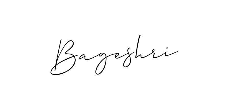 It looks lik you need a new signature style for name Bageshri. Design unique handwritten (Allison_Script) signature with our free signature maker in just a few clicks. Bageshri signature style 2 images and pictures png