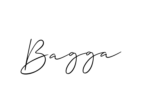 Make a beautiful signature design for name Bagga. With this signature (Allison_Script) style, you can create a handwritten signature for free. Bagga signature style 2 images and pictures png