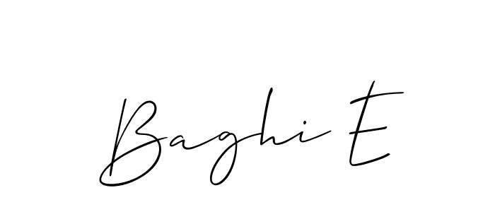 How to make Baghi E signature? Allison_Script is a professional autograph style. Create handwritten signature for Baghi E name. Baghi E signature style 2 images and pictures png