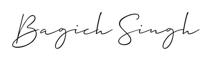 Allison_Script is a professional signature style that is perfect for those who want to add a touch of class to their signature. Get Bagich Singh name fancy signature for free. Bagich Singh signature style 2 images and pictures png