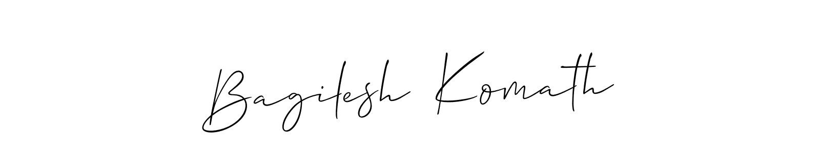 Allison_Script is a professional signature style that is perfect for those who want to add a touch of class to their signature. It is also a great choice for those who want to make their signature more unique. Get Bagilesh  Komath name to fancy signature for free. Bagilesh  Komath signature style 2 images and pictures png