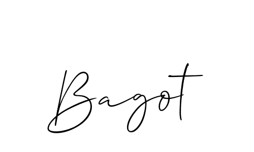 Use a signature maker to create a handwritten signature online. With this signature software, you can design (Allison_Script) your own signature for name Bagot. Bagot signature style 2 images and pictures png