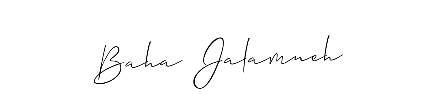 You can use this online signature creator to create a handwritten signature for the name Baha  Jalamneh. This is the best online autograph maker. Baha  Jalamneh signature style 2 images and pictures png