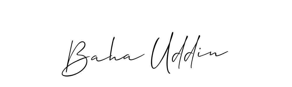 Design your own signature with our free online signature maker. With this signature software, you can create a handwritten (Allison_Script) signature for name Baha Uddin. Baha Uddin signature style 2 images and pictures png