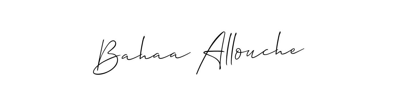 You should practise on your own different ways (Allison_Script) to write your name (Bahaa Allouche) in signature. don't let someone else do it for you. Bahaa Allouche signature style 2 images and pictures png