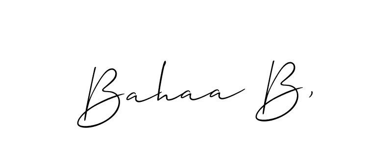 This is the best signature style for the Bahaa B, name. Also you like these signature font (Allison_Script). Mix name signature. Bahaa B, signature style 2 images and pictures png