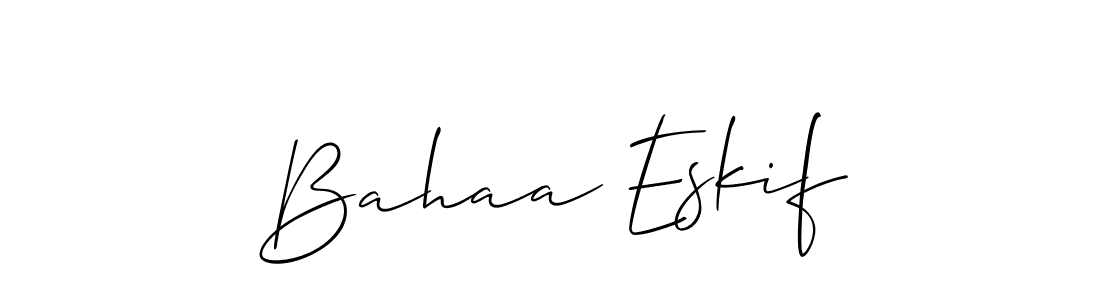 Allison_Script is a professional signature style that is perfect for those who want to add a touch of class to their signature. It is also a great choice for those who want to make their signature more unique. Get Bahaa Eskif name to fancy signature for free. Bahaa Eskif signature style 2 images and pictures png