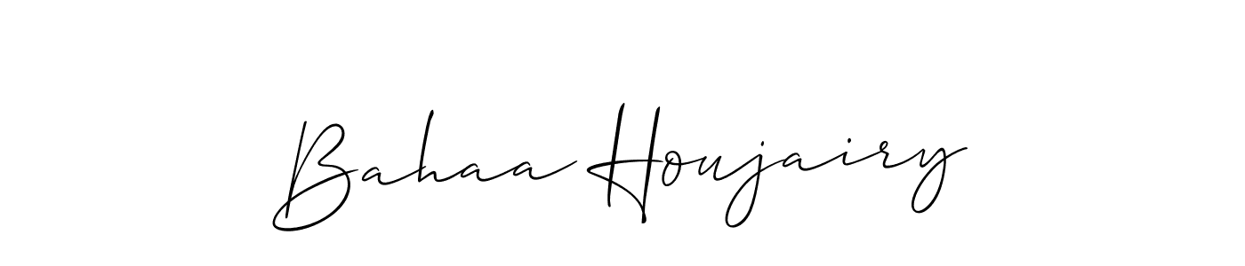 Create a beautiful signature design for name Bahaa Houjairy. With this signature (Allison_Script) fonts, you can make a handwritten signature for free. Bahaa Houjairy signature style 2 images and pictures png