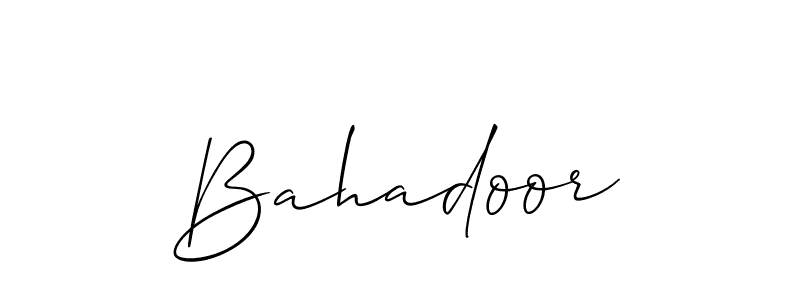Make a beautiful signature design for name Bahadoor. With this signature (Allison_Script) style, you can create a handwritten signature for free. Bahadoor signature style 2 images and pictures png