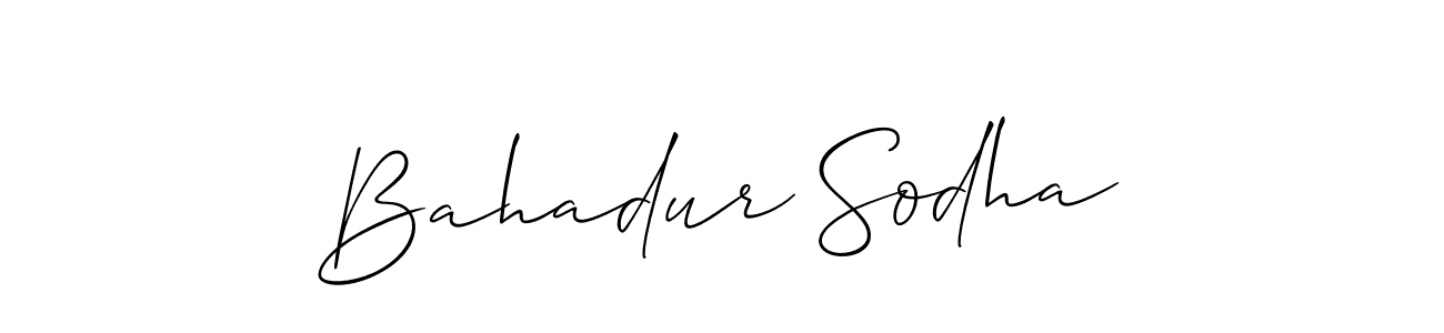 How to make Bahadur Sodha signature? Allison_Script is a professional autograph style. Create handwritten signature for Bahadur Sodha name. Bahadur Sodha signature style 2 images and pictures png