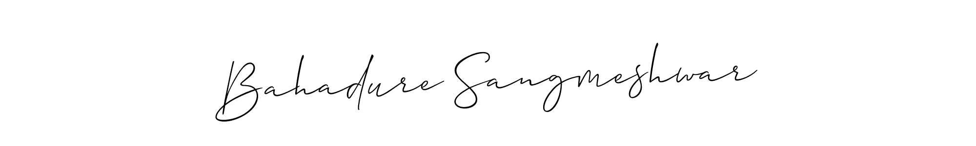 Make a beautiful signature design for name Bahadure Sangmeshwar. With this signature (Allison_Script) style, you can create a handwritten signature for free. Bahadure Sangmeshwar signature style 2 images and pictures png