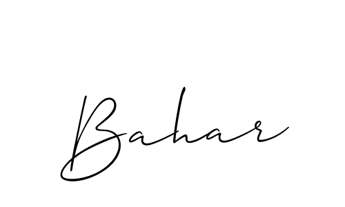 Make a beautiful signature design for name Bahar. With this signature (Allison_Script) style, you can create a handwritten signature for free. Bahar signature style 2 images and pictures png