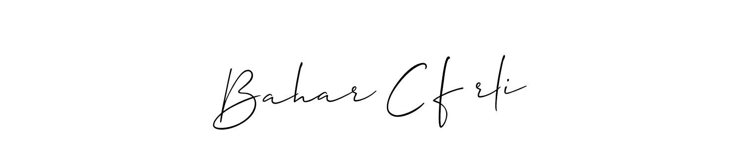 The best way (Allison_Script) to make a short signature is to pick only two or three words in your name. The name Bahar Cəfərli include a total of six letters. For converting this name. Bahar Cəfərli signature style 2 images and pictures png