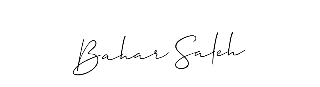 Also You can easily find your signature by using the search form. We will create Bahar Saleh name handwritten signature images for you free of cost using Allison_Script sign style. Bahar Saleh signature style 2 images and pictures png