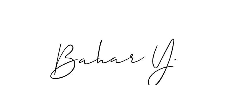 Design your own signature with our free online signature maker. With this signature software, you can create a handwritten (Allison_Script) signature for name Bahar Y.. Bahar Y. signature style 2 images and pictures png