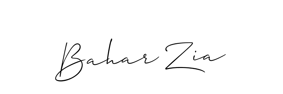 Create a beautiful signature design for name Bahar Zia. With this signature (Allison_Script) fonts, you can make a handwritten signature for free. Bahar Zia signature style 2 images and pictures png