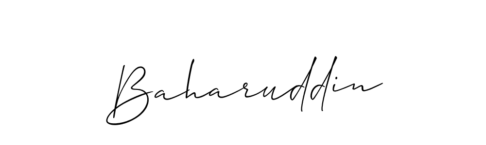 Design your own signature with our free online signature maker. With this signature software, you can create a handwritten (Allison_Script) signature for name Baharuddin. Baharuddin signature style 2 images and pictures png