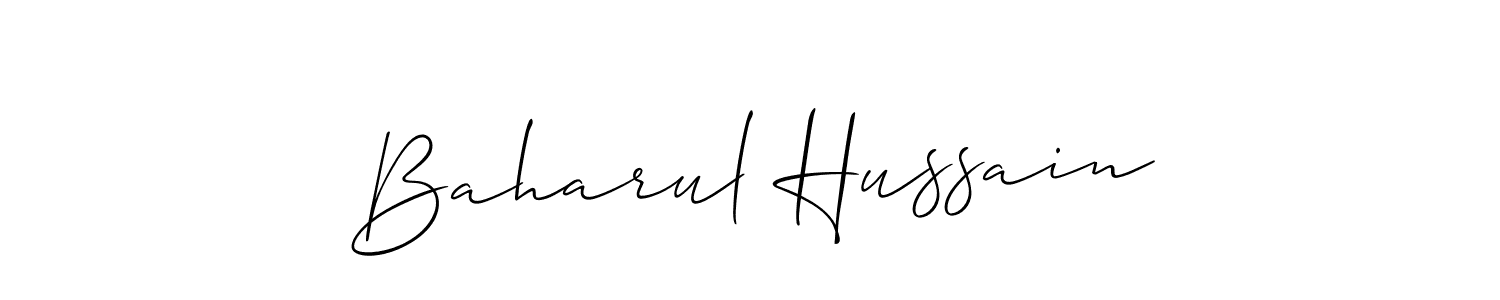Create a beautiful signature design for name Baharul Hussain. With this signature (Allison_Script) fonts, you can make a handwritten signature for free. Baharul Hussain signature style 2 images and pictures png
