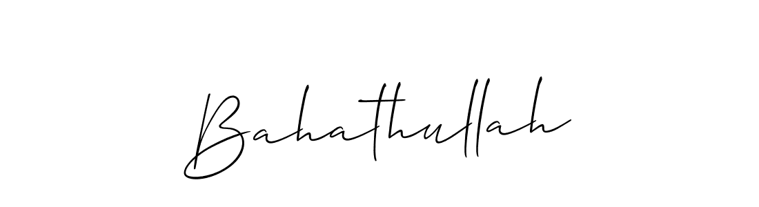 The best way (Allison_Script) to make a short signature is to pick only two or three words in your name. The name Bahathullah include a total of six letters. For converting this name. Bahathullah signature style 2 images and pictures png