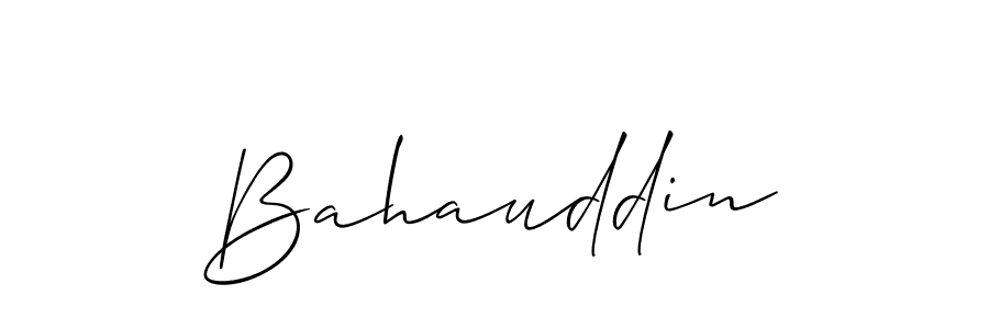Design your own signature with our free online signature maker. With this signature software, you can create a handwritten (Allison_Script) signature for name Bahauddin. Bahauddin signature style 2 images and pictures png