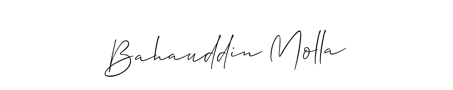 Make a beautiful signature design for name Bahauddin Molla. With this signature (Allison_Script) style, you can create a handwritten signature for free. Bahauddin Molla signature style 2 images and pictures png