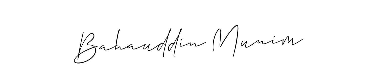 Also You can easily find your signature by using the search form. We will create Bahauddin Munim name handwritten signature images for you free of cost using Allison_Script sign style. Bahauddin Munim signature style 2 images and pictures png