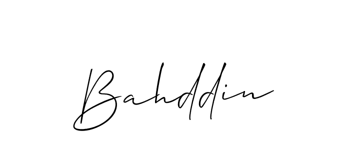 Design your own signature with our free online signature maker. With this signature software, you can create a handwritten (Allison_Script) signature for name Bahddin. Bahddin signature style 2 images and pictures png