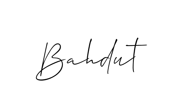 Design your own signature with our free online signature maker. With this signature software, you can create a handwritten (Allison_Script) signature for name Bahdut. Bahdut signature style 2 images and pictures png