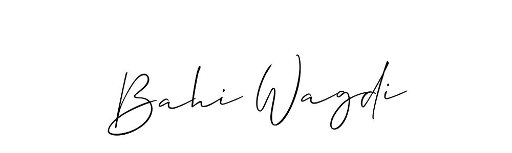 Allison_Script is a professional signature style that is perfect for those who want to add a touch of class to their signature. It is also a great choice for those who want to make their signature more unique. Get Bahi Wagdi name to fancy signature for free. Bahi Wagdi signature style 2 images and pictures png