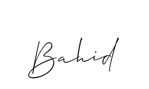 Use a signature maker to create a handwritten signature online. With this signature software, you can design (Allison_Script) your own signature for name Bahid. Bahid signature style 2 images and pictures png