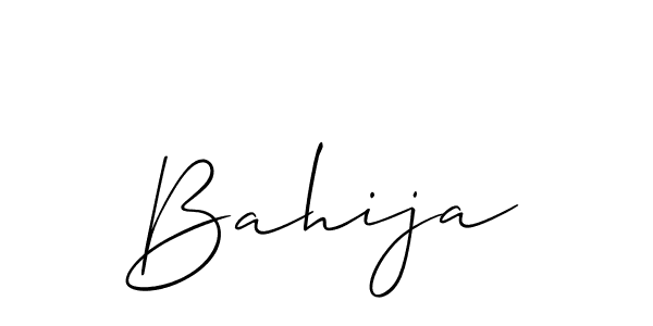 Design your own signature with our free online signature maker. With this signature software, you can create a handwritten (Allison_Script) signature for name Bahija. Bahija signature style 2 images and pictures png