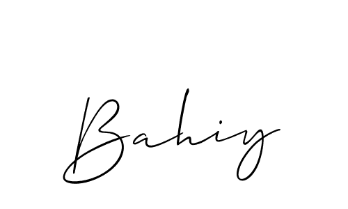The best way (Allison_Script) to make a short signature is to pick only two or three words in your name. The name Bahiy include a total of six letters. For converting this name. Bahiy signature style 2 images and pictures png