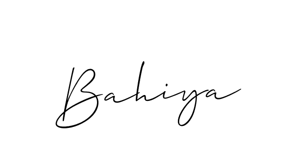 The best way (Allison_Script) to make a short signature is to pick only two or three words in your name. The name Bahiya include a total of six letters. For converting this name. Bahiya signature style 2 images and pictures png