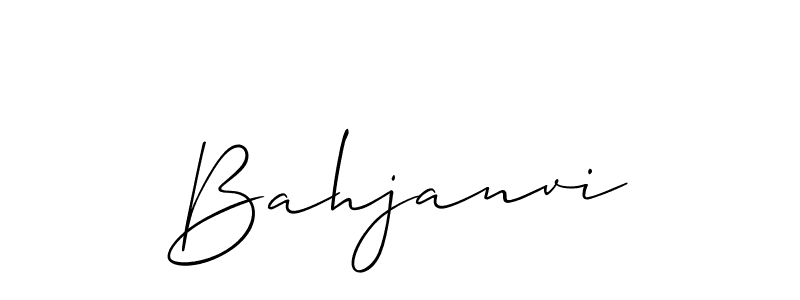 Allison_Script is a professional signature style that is perfect for those who want to add a touch of class to their signature. It is also a great choice for those who want to make their signature more unique. Get Bahjanvi name to fancy signature for free. Bahjanvi signature style 2 images and pictures png