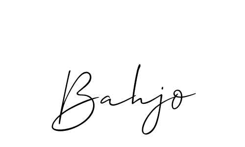 Allison_Script is a professional signature style that is perfect for those who want to add a touch of class to their signature. It is also a great choice for those who want to make their signature more unique. Get Bahjo name to fancy signature for free. Bahjo signature style 2 images and pictures png