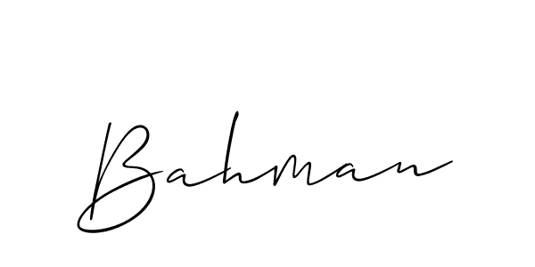 Make a beautiful signature design for name Bahman. With this signature (Allison_Script) style, you can create a handwritten signature for free. Bahman signature style 2 images and pictures png