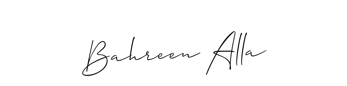 How to make Bahreen Alla signature? Allison_Script is a professional autograph style. Create handwritten signature for Bahreen Alla name. Bahreen Alla signature style 2 images and pictures png