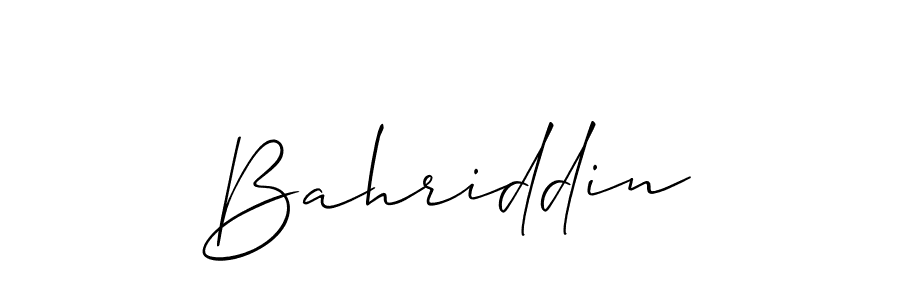 Design your own signature with our free online signature maker. With this signature software, you can create a handwritten (Allison_Script) signature for name Bahriddin. Bahriddin signature style 2 images and pictures png