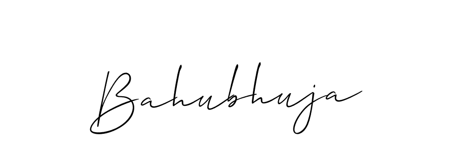 Allison_Script is a professional signature style that is perfect for those who want to add a touch of class to their signature. It is also a great choice for those who want to make their signature more unique. Get Bahubhuja name to fancy signature for free. Bahubhuja signature style 2 images and pictures png