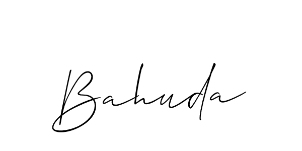 Allison_Script is a professional signature style that is perfect for those who want to add a touch of class to their signature. It is also a great choice for those who want to make their signature more unique. Get Bahuda name to fancy signature for free. Bahuda signature style 2 images and pictures png