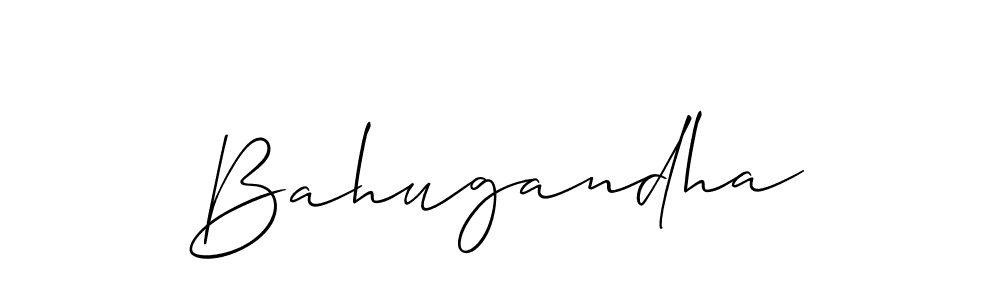 Make a beautiful signature design for name Bahugandha. With this signature (Allison_Script) style, you can create a handwritten signature for free. Bahugandha signature style 2 images and pictures png