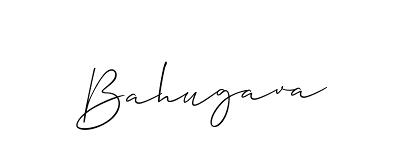 The best way (Allison_Script) to make a short signature is to pick only two or three words in your name. The name Bahugava include a total of six letters. For converting this name. Bahugava signature style 2 images and pictures png