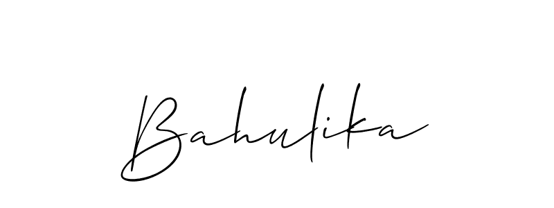 if you are searching for the best signature style for your name Bahulika. so please give up your signature search. here we have designed multiple signature styles  using Allison_Script. Bahulika signature style 2 images and pictures png